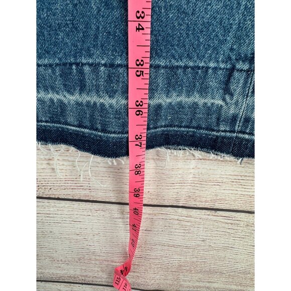 Gap Front Split Frayed Bottom Maxi Denim Skirt Women's 10P/30 Blue Medium Wash - Picture 12 of 13